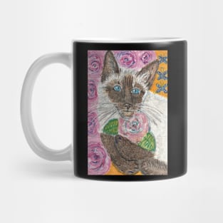 Siamese cat flowers Mug